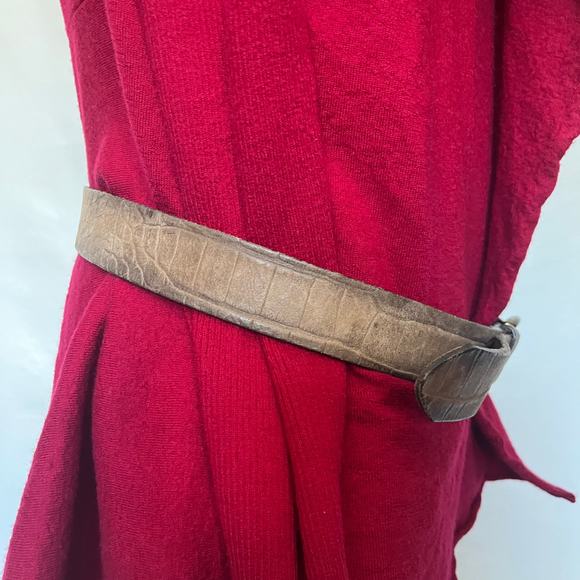 VANZETTI BY BGM Croco Embossed Leather Womens Belt Sz 95 =38 Brown German Y2k - Picture 5 of 10